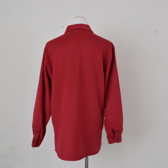 Vintage‎ 90s Red Velvety Soft Polyester Shacket | size 12 - Picture 3 of 9